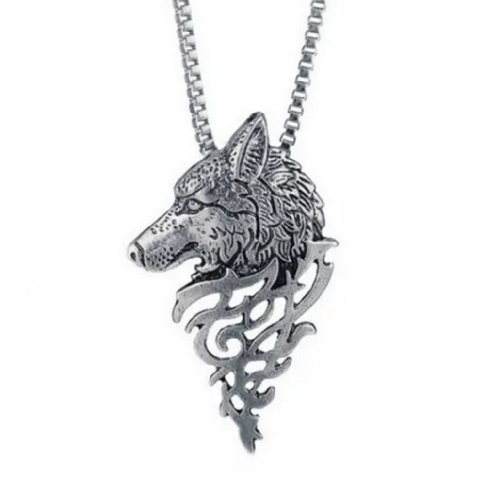 WOLF HEAD NECKLACE - Jewelry Chain Charm Fashion Accessory